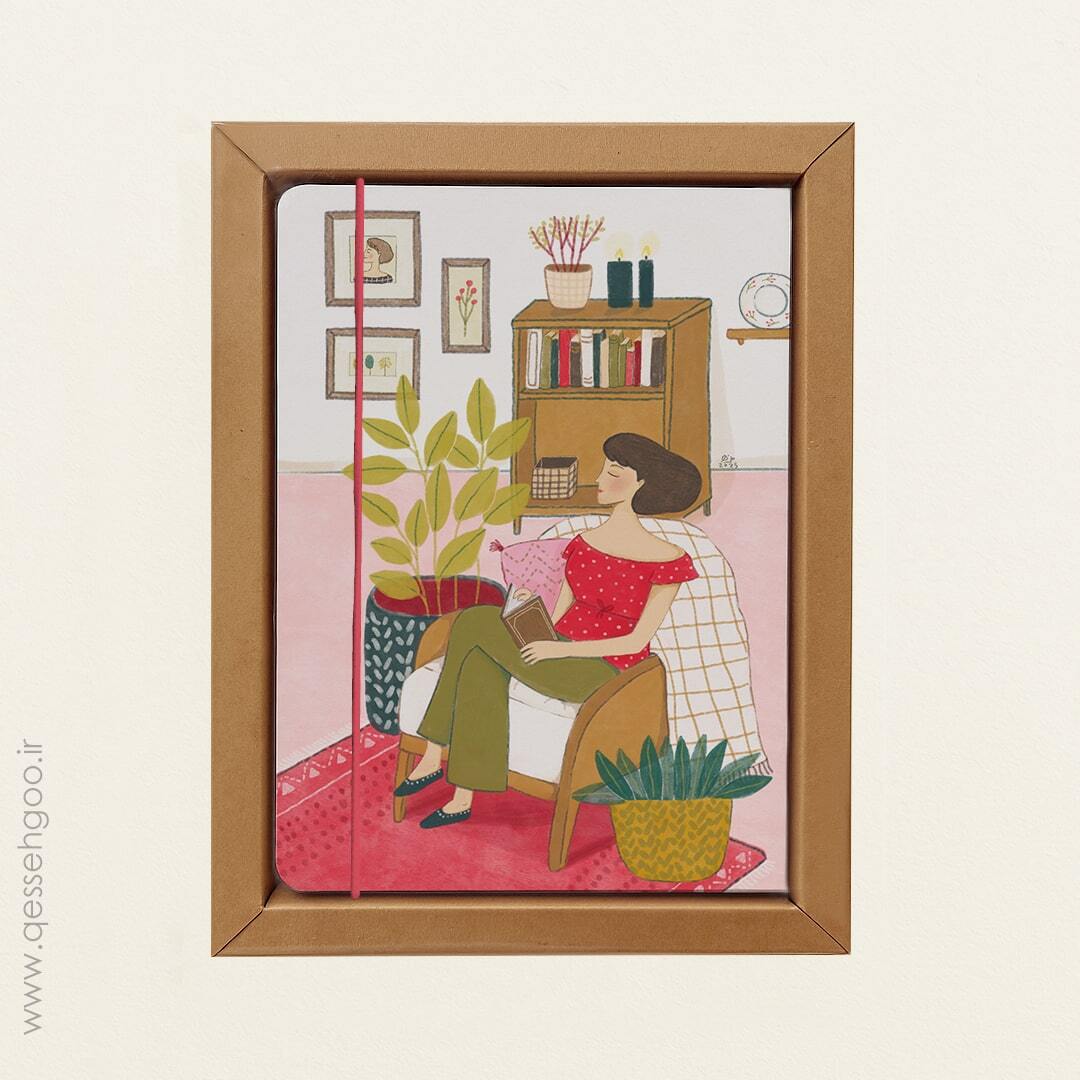  دفتر با تصویرسازی دختر کتابخوان 