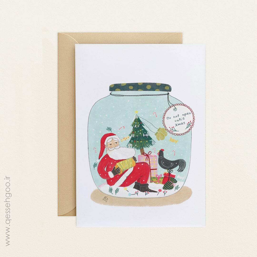  کارت پستال تبریک کریسمس با طرح بابا نوئل 