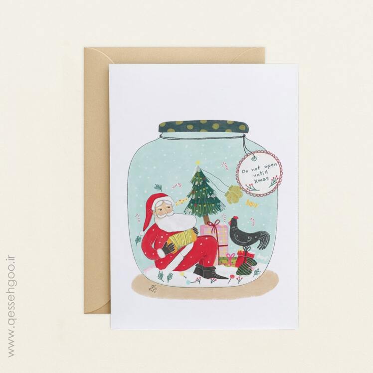 کارت پستال تبریک کریسمس با طرح بابا نوئل