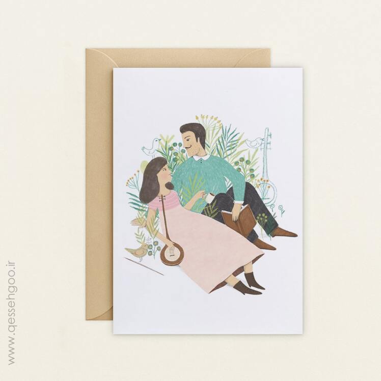 تصویر سازی کاپل عاشق ساز به دست